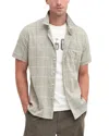 Barbour Swaledale Printed Short Sleeve Button Front Shirt In Olive