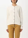 Barbour Cotton-cashmere Blend Cardigan With Tartan Accents In Cream