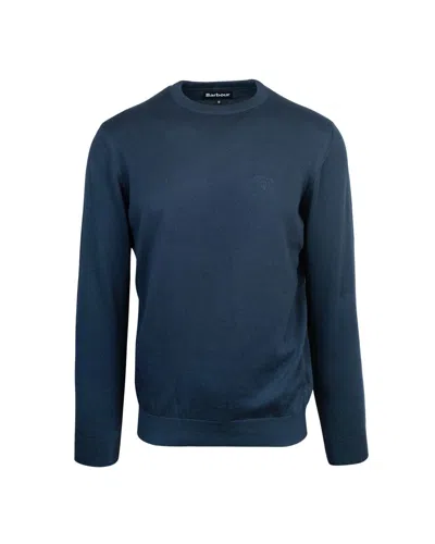 Barbour Pima Cotton Crewneck Sweater Navy In Blue