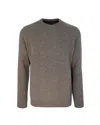 Barbour Holden Elbow Patch Wool Crewneck Sweater In Brown