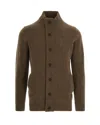 Barbour Maglia Essential Patch Zip Marrone In Brown