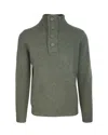 Barbour Patch Wool Quarter Zip Pullover In Green