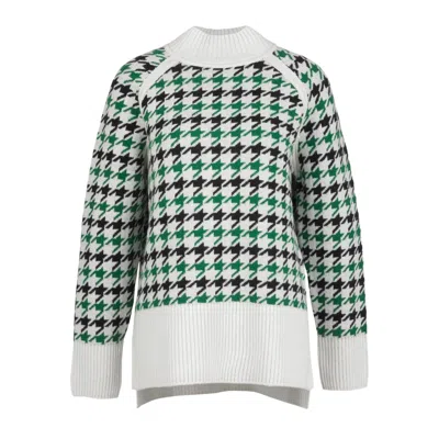 BARBOUR BARBOUR WHITE AND GREEN SWEATER