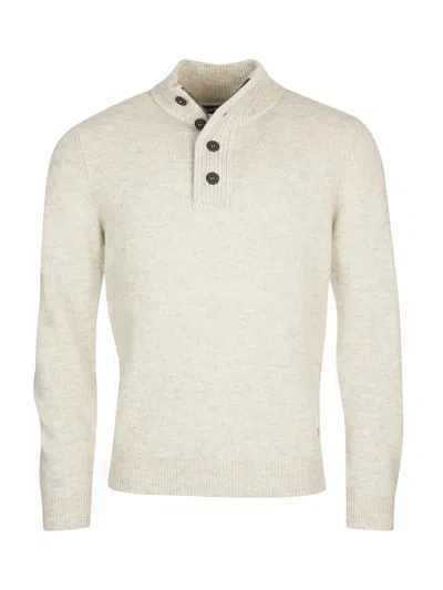 Barbour Sweater With Buttons In White