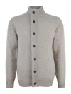 Barbour Maglia Essential Patch Zip Grigio In Beige