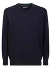 Barbour V-neck Knit Jumper In Blue