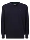 Barbour V-neck Knit Jumper In Blue