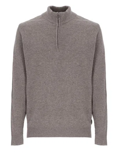 Barbour High Neck Long Sleeve Knit Sweater In Gray