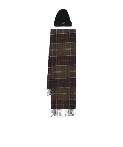 Barbour Swinton Beanie  Galingale Scarf Gift Set In Black