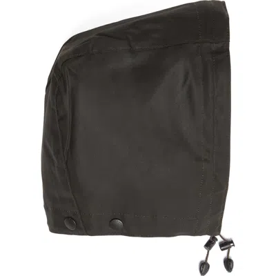 Barbour Sylkoi Waxed Canvas Drawstring Hood In Green