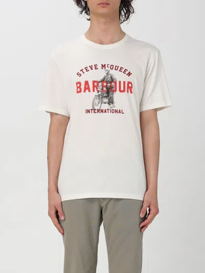 Barbour Beige T-shirt With Print In White