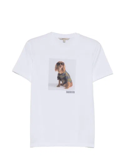 Barbour Marine Cotton T Shirt With Print In White