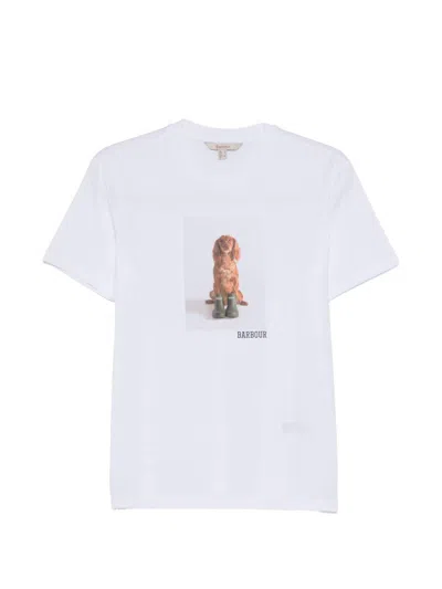 Barbour Bedale Cotton T Shirt With Print In White