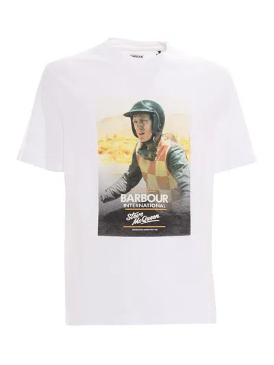 Barbour Nicholl Smq Graphic T-shirt In White