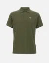 Barbour Mens Sports Polo Shirt Dark Olive In Green