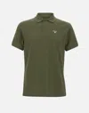 Barbour Mens Sports Polo Shirt Dark Olive In Green