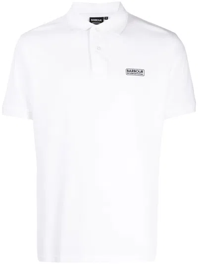 Barbour Logo-print Cotton Polo Shirt In White