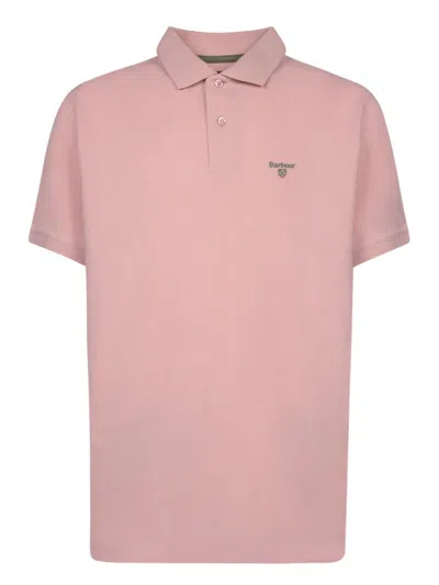 Barbour Logo-embroidered Polo Shirt In Pink