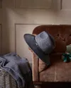 Barbour Tack Fedora Hat In Charcoal Gray