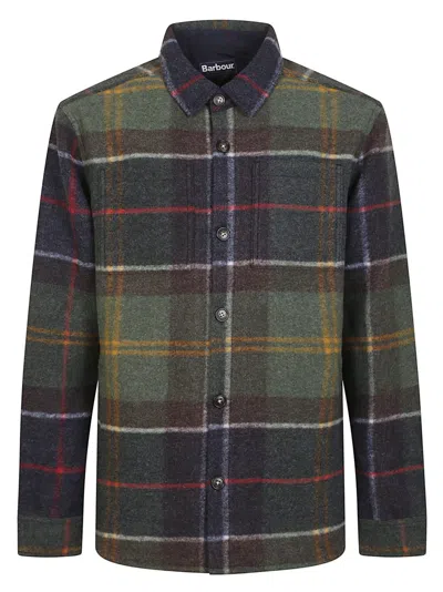 Barbour Tailored Check Tartan Overshirt With Buttoned Cuffs In Black