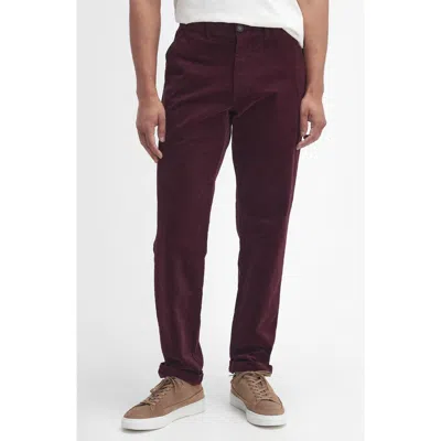 Barbour Tailored Fit Cotton Stretch Corduroy Chinos In Dark Merlot