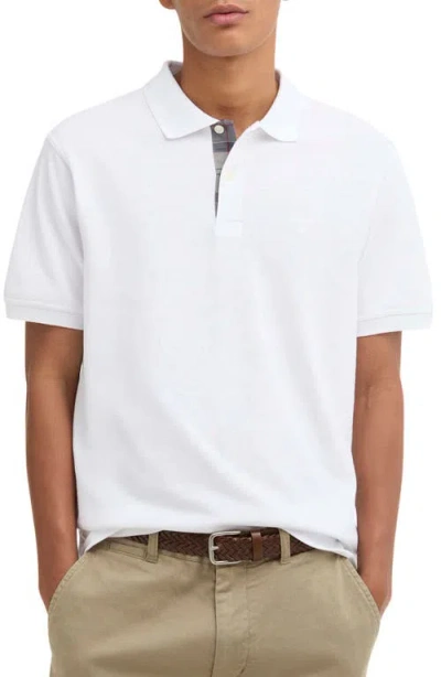 Barbour Tailored Fit Pima Cotton Polo In White