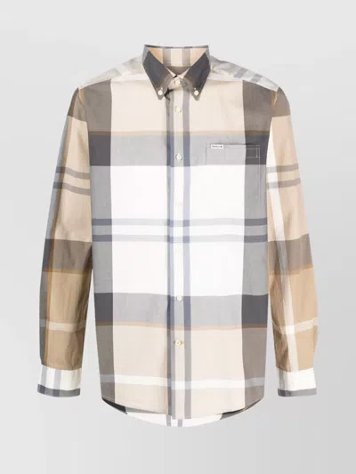 Barbour Tailored Shirt Featuring Plaid Pattern And Pockets In White