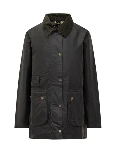 Barbour Tain Wax Trench In Green