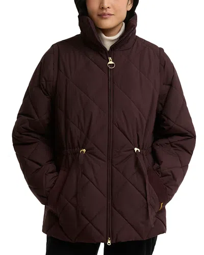 Barbour Tanfield Detachable Sleeve Puffer Coat In Brown