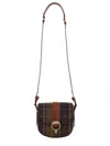 Barbour Plaid Cross-body Bag Adjustable Strap Detail In Black