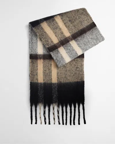 Barbour Tartan Boucle Loop Scarf In Gray