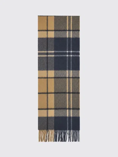 Barbour Tartan Cashmere Blend Scarf With Fringed Edges In Multi