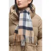 Barbour Isla Hessian Tartan Boucle Scarf In Gray