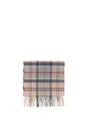 Barbour Tartan Cashmere Wool Scarf In Gray