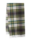 Barbour Tartan-check Fringed Scarf In Green