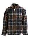 Barbour Tartan Sherpa Fleece Jacket In Brown