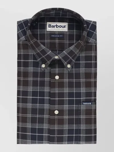 Barbour Tartan Cotton Shirt Button Down Collar In Multi