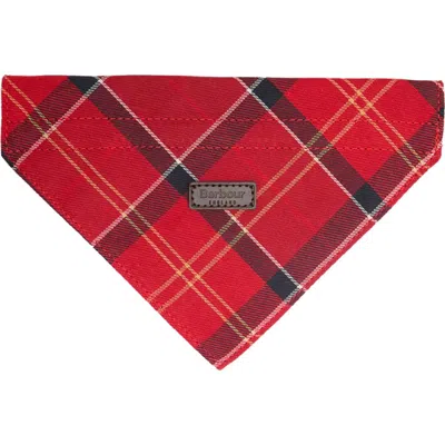 Barbour Tartan Dog Bandana In Red