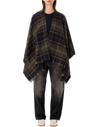 Barbour Tartan Fabric Scarf In Green