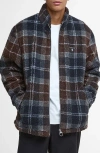 Barbour Tartan Faux Shearling Jacket In Multi