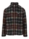 Barbour Tartan Synthetic Fur Fleece High Neck Jacket In Multi