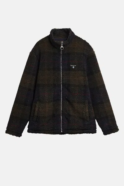Barbour Tartan Fleece Zipthrough Sweatshirt In Brown