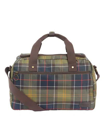 Barbour Tartan Flight Bag In Gray