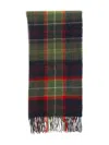 Barbour Tartan Fringed Scarf In Green