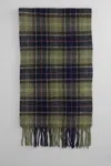 Barbour Tartan Fringed Scarf In Green