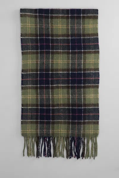 Barbour Tartan Fringed Scarf In Green