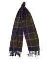 Barbour Tartan Fringed Scarf In Multicolour