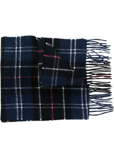 Barbour Tartan Lambswool Scarf In Blue