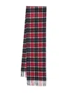 Barbour Tartan-check Wool Scarf In Red