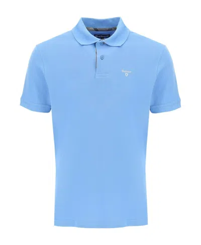Barbour Tartan Logo-embroidered Polo Shirt In Blue